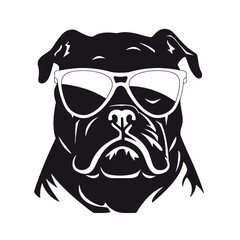 Bulldog Logo Monochrome Design Style