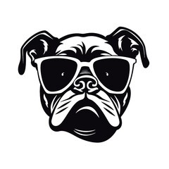 Bulldog Logo Monochrome Design Style