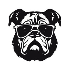 British bulldog mascot emblem illustration