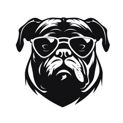 British bulldog mascot emblem illustration