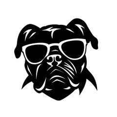 English bulldog wearing eyeglasses