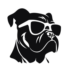 English bulldog wearing eyeglasses