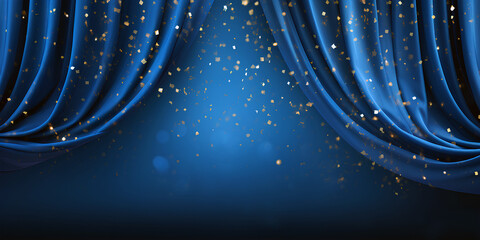Blue curtain background