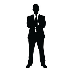 Young business man silhouette vector