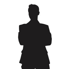 Young business man silhouette vector