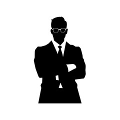 Young business man silhouette vector