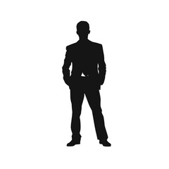 Young business man silhouette vector