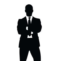 Young business man silhouette vector