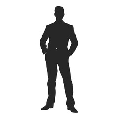 Young business man silhouette vector