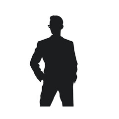 Young business man silhouette vector