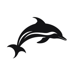 Obraz premium dolphin logo icon , Silhouette 