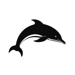 Gordijnen dolphin logo icon , Silhouette  © vectorcyan