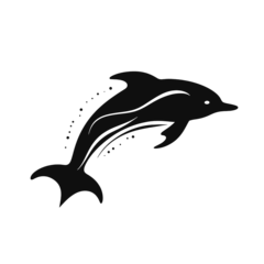 Tuinposter dolphin logo icon , Silhouette  © vectorcyan