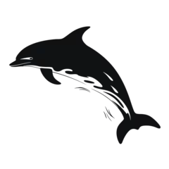 Muurstickers dolphin logo icon , Silhouette  © vectorcyan