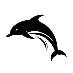 Fototapeta premium dolphin logo icon , Silhouette 
