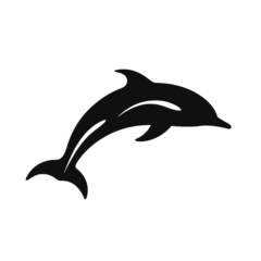 Selbstklebende Fototapeten dolphin logo icon , Silhouette  © vectorcyan
