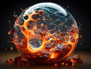glow boxflorious liquid scene of a fire bubble