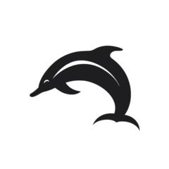 Zelfklevend Fotobehang dolphin logo icon , Silhouette  © vectorcyan