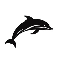 Foto auf Leinwand dolphin logo icon , Silhouette  © vectorcyan