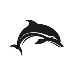 Stoff pro Meter dolphin logo icon , Silhouette  © vectorcyan