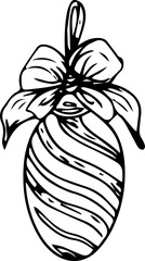 Naklejka premium Hand drawn christmas ball illustration on transparent background. 