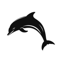 Fototapete dolphin logo icon , Silhouette  © vectorcyan