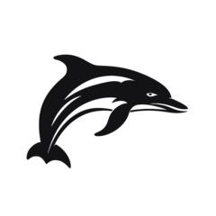 Meubelstickers dolphin logo icon , Silhouette  © vectorcyan