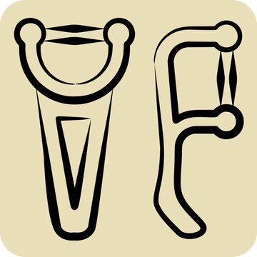 Icon Floss. related to Bathroom symbol. hand drawn style. simple design editable. simple illustration