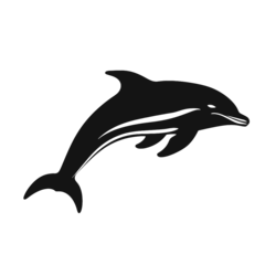 Gordijnen dolphin logo icon © vectorcyan