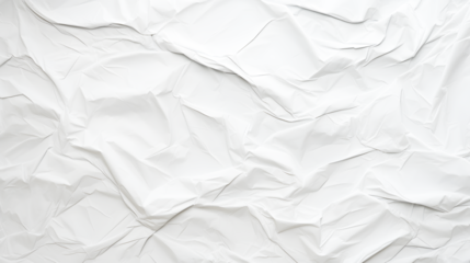 white crumpled paper on  texture white and transparent background