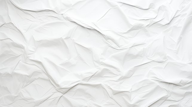 white crumpled paper on  texture white and transparent background