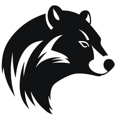 Badger Silhouette  logo template Isolated. Brand Identity. Icon Abstract Vector graphic