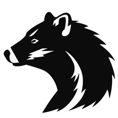 Badger Silhouette  logo template Isolated. Brand Identity. Icon Abstract Vector graphic