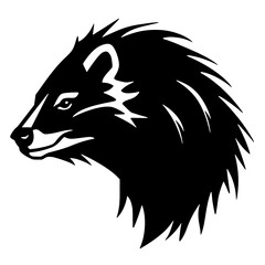 Badger Silhouette  logo template Isolated. Brand Identity. Icon Abstract Vector graphic