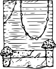 Hand drawn wedding arch illustration on transparent background.
