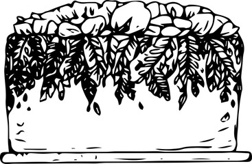Hand drawn cake illustration on transparent background.