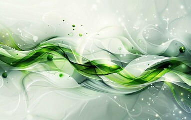 Abstract wallpaper,illustration with Green and White,curves flowing ,blurry background