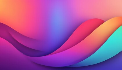 Abstract modern gradient purple and orange color liquid wavy shapes colorful background - obrazy, fototapety, plakaty
