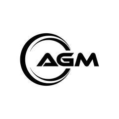 AGM letter logo design in illustration. Vector logo, calligraphy designs for logo, Poster, Invitation, etc.