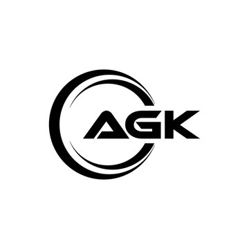 AGK letter logo design in illustration. Vector logo, calligraphy designs for logo, Poster, Invitation, etc.