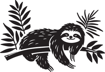 Cute Sloth: Vector Artwork of Adorable Sloth
