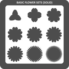 Basic Flower Sets in Nine Various Shapes