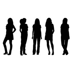 set  of a woman Silhouette 