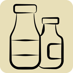 Icon Milk Syrup. related to Coffee symbol. hand drawn style. simple design editable. simple illustration