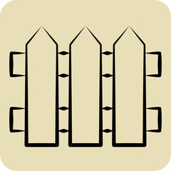 Icon Fence. related to Carpentry symbol. hand drawn style. simple design editable. simple illustration