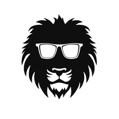 Lion with sunglasses Silhouette 