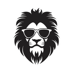 Lion with sunglasses Silhouette 