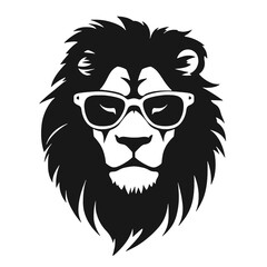 Obraz premium Lion with sunglasses Silhouette 