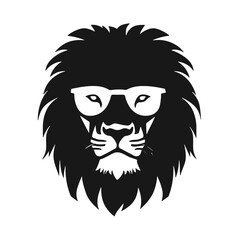 Lion with sunglasses Silhouette 