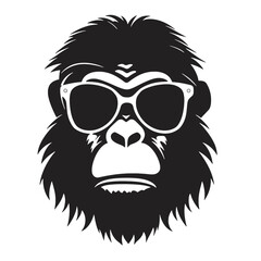 cool monkey logo design vector illustrator